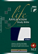 Life Application Study Bible NLT, Personal Size TuTone : LeatherLike, Navy/Silver