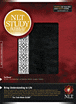 NLT Study Bible, TuTone : LeatherLike, Black/Vintage White Floral Fabric