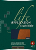 Life Application Study Bible NLT, TuTone : LeatherLike Navy/Brown