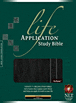 Life Application Study Bible NLT, TuTone : LeatherLike, Black/Sculptured Onyx
