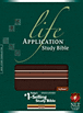 Life Application Study Bible NLT, TuTone : LeatherLike, Dark Brown w/Tan Stripes