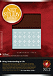 NLT Study Bible, Personal Size : LeatherLike, Dark Brown/Blue Fabric