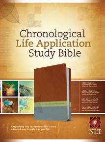NLT Chronological Life Application Study Bible: LeatherLike, Brown/Green/Dark Teal TuTone