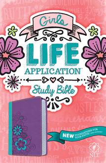 NLT Girls Life Application Study Bible: LeatherLike, Purple/Teal TuTone