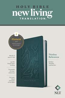 NLT Thinline Reference Bible, Filament Enabled: LeatherLike, Earthen Teal Blue, Red Letter
