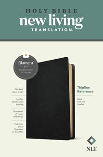 NLT Thinline Reference Bible, Filament Enabled: Genuine Leather, Black