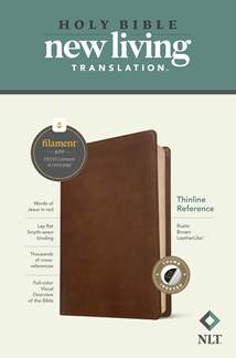 NLT Thinline Reference Bible, Filament Enabled: LeatherLike, Indexed, Rustic Brown, Red Letter