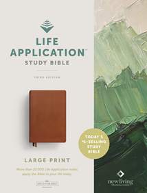 NLT Life Application Study Bible, Third Edition, Large Print: Genuine Leather, Brown, Red Letter