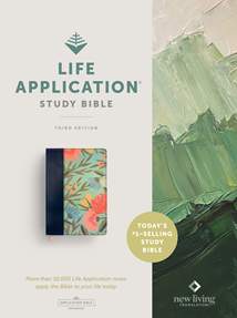 NLT Life Application Study Bible, Third Edition: LeatherLike, Teal Floral, Red Letter