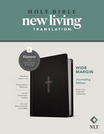 NLT Wide Margin Bible, Filament Enabled: LeatherLike Hardcover, Black Cross, Red Letter