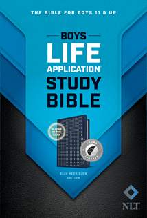 NLT Boys Life Application Study Bible: LeatherLike, Indexed, Blue/Neon TuTone
