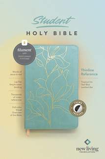 NLT Student Bible, Thinline Reference, Filament Enabled: LeatherLike, Indexed, Tropical Iris Teal Blue, Red Letter