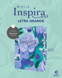 Biblia Inspira NTV, letra grande con Filament: LeatherLike, Blue Bouquet