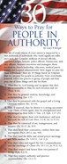 30 Ways to Pray for People in Authority 50-pack