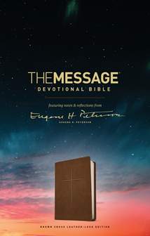 The Message Devotional Bible: Leather-Look/Brown Brown Cross