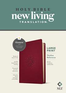 NLT Large Print Thinline Reference Bible, Filament Enabled: LeatherLike, Aurora Cranberry, Red Letter