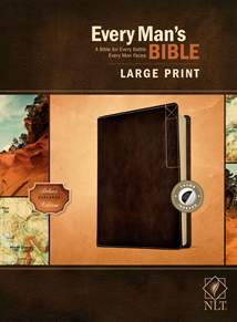 Every Man's Bible NLT, Large Print: LeatherLike, Indexed, Rustic Brown