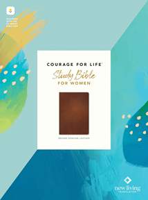 NLT Courage For Life Study Bible for Women, Filament Enabled: Genuine Leather, Brown