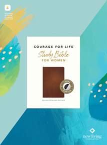 NLT Courage For Life Study Bible for Women, Filament Enabled: Genuine Leather, Indexed, Brown