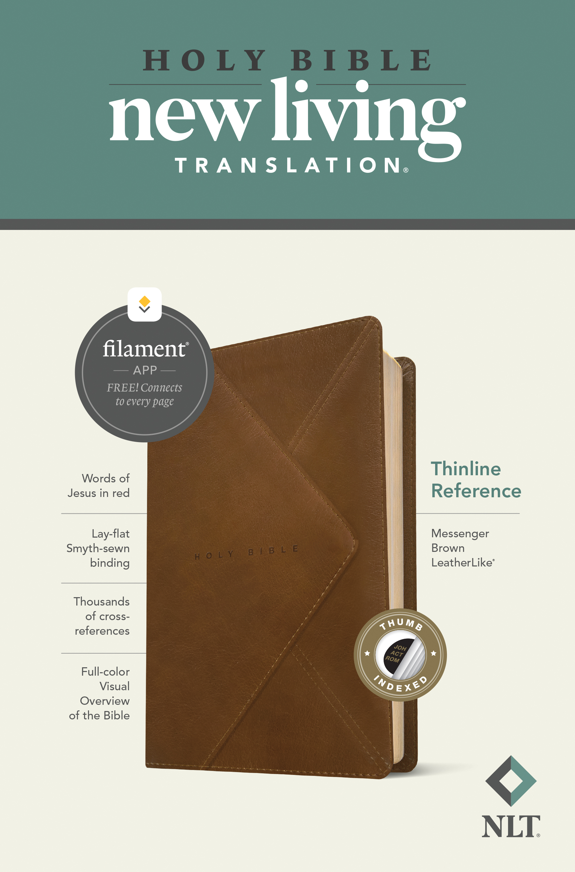 NLT Thinline Reference Bible, Filament Enabled