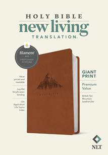 NLT Giant Print Premium Value Bible, Filament Enabled: LeatherLike, British Tan Mountain