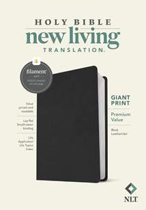 NLT Giant Print Premium Value Bible, Filament Enabled: LeatherLike, Black