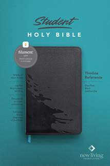 NLT Student Bible, Thinline Reference, Filament Enabled: LeatherLike, Overflow Black, Red Letter
