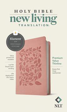 NLT Premium Value Thinline Bible, Filament Enabled: LeatherLike, Dusty Pink Vines