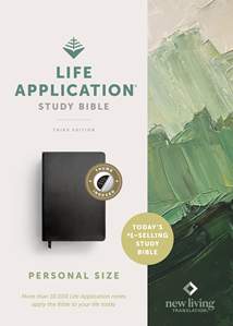 NLT Life Application Study Bible, Third Edition, Personal Size: Bonded Leather, Indexed, Black, Red Letter