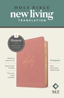 NLT Compact Bible, Filament Enabled: LeatherLike, Holy Dusty Pink, Red Letter