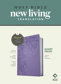 NLT Giant Print Bible, Filament Enabled: LeatherLike, Lavender Floral, Red Letter